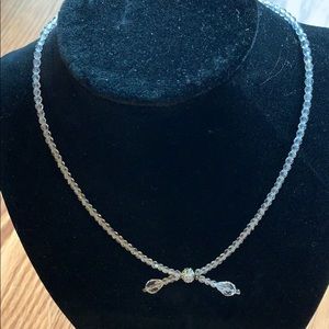 Sparkling crystal tie necklace